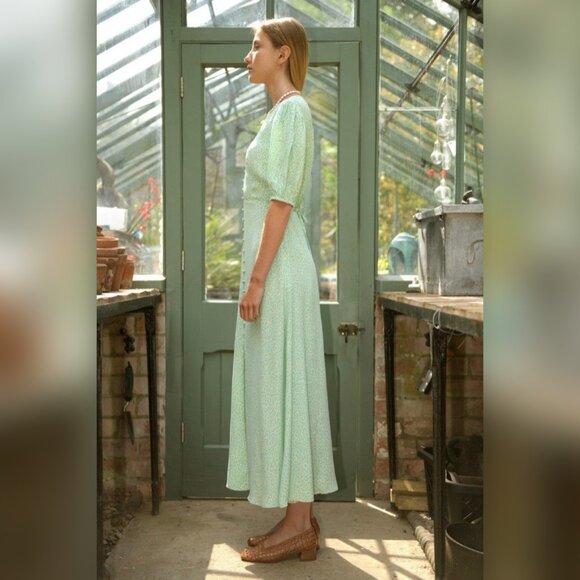 Rixo Staci dress – Green Tea-Length Dress (US 6/UK 10) - Picture 3 of 15
